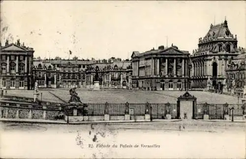 Ak Versailles Yvelines, Facade du Palais de Versailles