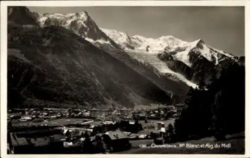 Ak Chamonix Mont Blanc Haute Savoie, Mt Blanc et Aig. du Midi