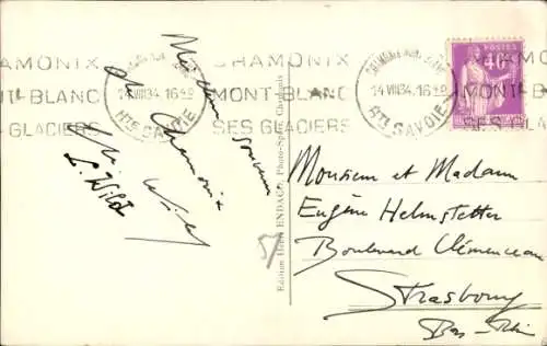 Ak Chamonix Mont Blanc Haute Savoie, Mt Blanc et Aig. du Midi