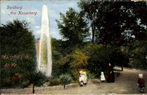 Ak Duisburg im Ruhrgebiet, Kaiserberg, Fontäne