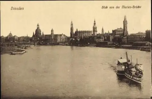 Ak Dresden Altstadt, Blick von der Marienbrücke