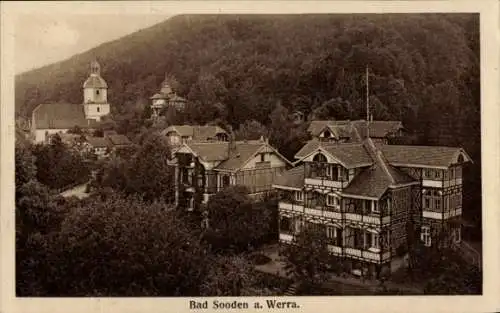 Ak Bad Sooden Allendorf an der Werra Hessen, Kirche, Fachwerkhäuser