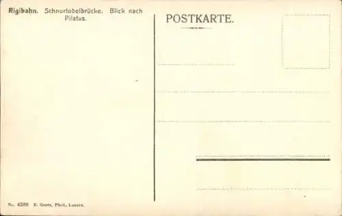 Ak Schweiz, Rigibahn, Schnurtobelbrücke, Gebirge, Zahnradbahn, Pilatus