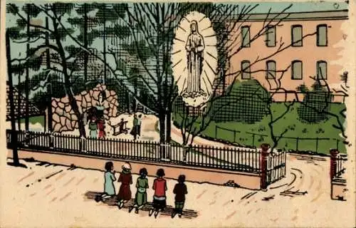 Ak Betende Kinder, Gnadenbild, Schule