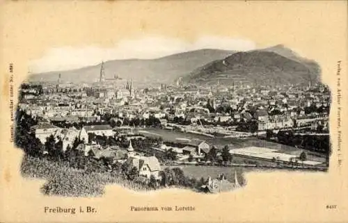 Ak Freiburg im Breisgau, Blick vom Loretto, Panorama