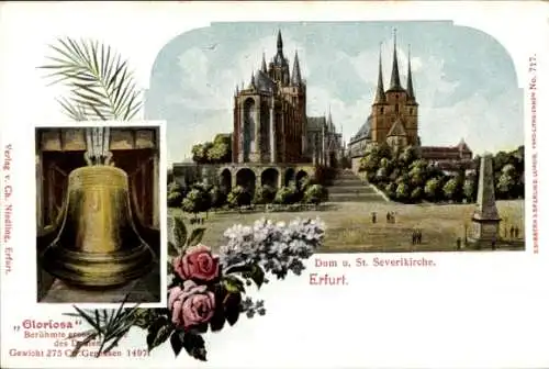 Ak Erfurt in Thüringen, Dom, St. Severikirche, Gloriosa, Glocke