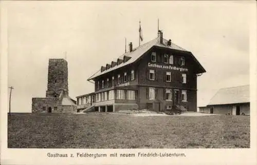 Ak Feldberg im Schwarzwald, Gasthaus zum Feldbergturm, neuer Friedrich-Luisenturm