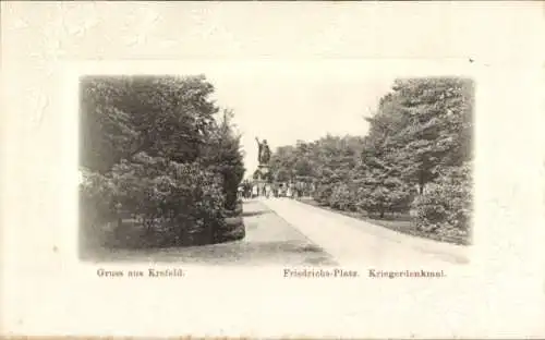Ak Krefeld am Niederrhein, Friedrichsplatz, Kriegerdenkmal
