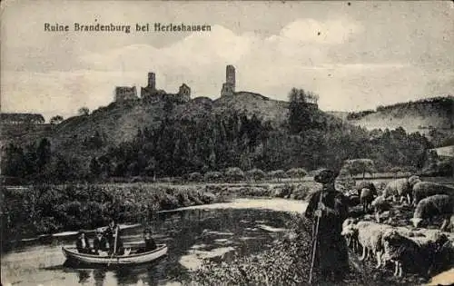 Ak Herleshausen an der Werra, Ruine Brandenburg