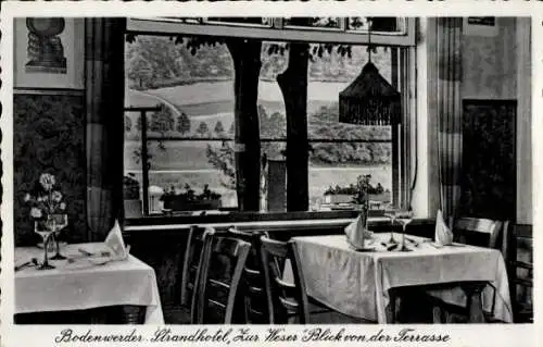 Ak Bodenwerder an der Weser, Strandhotel zur Weser, Terrasse