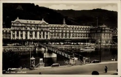 Ak Bad Ems an der Lahn, Kurhaus, Brücke