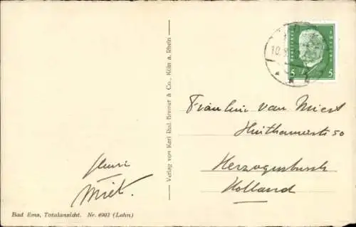 Ak Bad Ems an der Lahn, Totalansicht