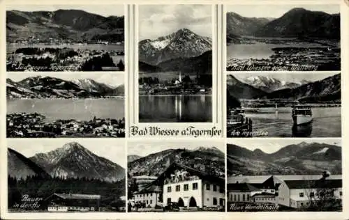 Ak Bad Wiessee in Oberbayern, Tegernsee, Teilansichten, Bauer in der Au, Neue Wandelhalle