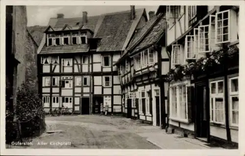 Ak Gütersloh in Westfalen, Alter Kirchplatz, Fachwerkhäuser