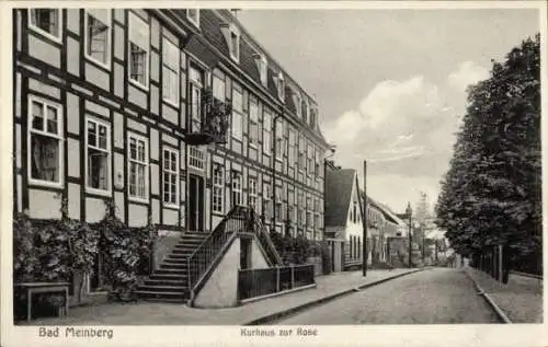 Ak Horn Bad Meinberg in Lippe, Straßenpartie mit Blick auf Kurhaus z. Rose