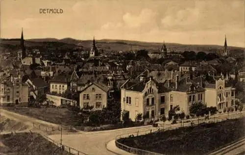 Ak Detmold am Teutoburger Wald, Teilansicht, Kirchtürme