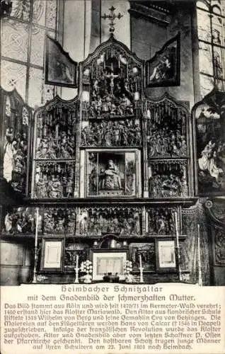 Ak Heimbach in der Eifel, Abtei Mariawald, Trappistenkloster Maria Wald, Heimbacher Schnitzaltar