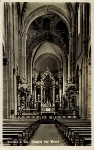 Ak Worms am Rhein, Dom, Innenraum