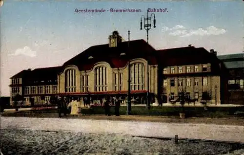 Ak Geestemünde Bremerhaven, Bahnhof
