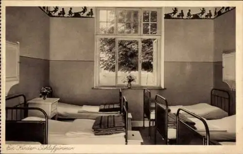 Ak Nordholz Wurster Nordseeküste, Kinder-Erholungsheim, Deutsches Rotes Kreuz, Kinder-Schlafzimmer