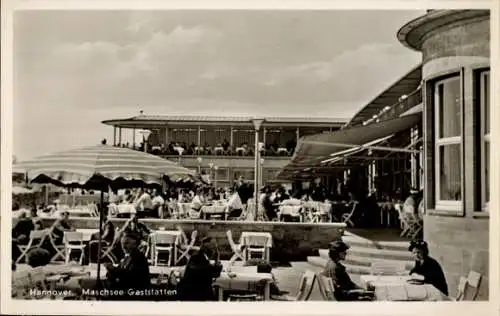 Ak Hannover in Niedersachsen, Maschsee Gaststätten mit Terrasse