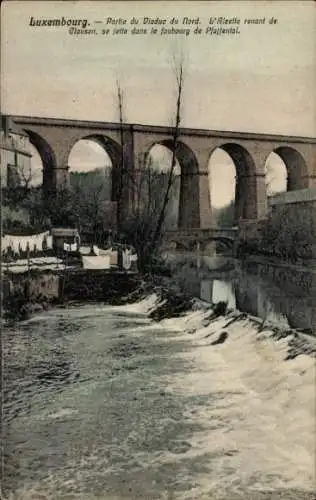 Ak Clausen Luxembourg, Partie du Viaduc du Nord, L'Alzette