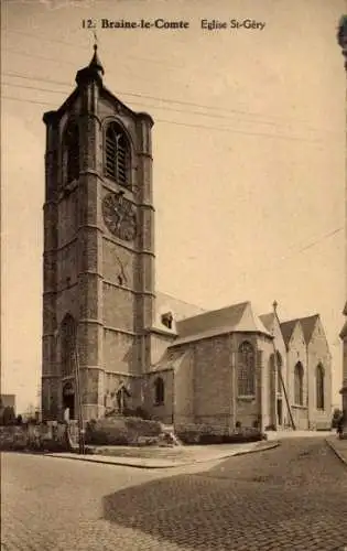 Ak Braine le Comte Wallonia Hennegau, Kirche St. Gery