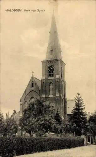 Ak Maldegem Ostflandern, Kirche von Donck