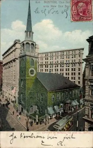 Ak Boston Massachusetts USA, Kirche