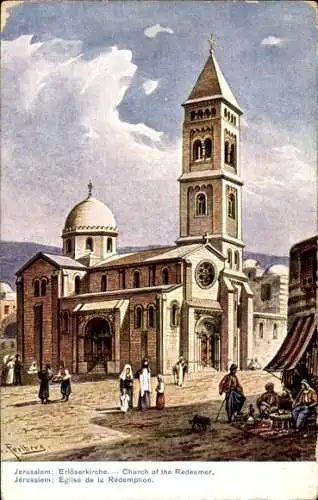 Künstler Ak Perlberg, F., Jerusalem Israel, Erlöserkirche