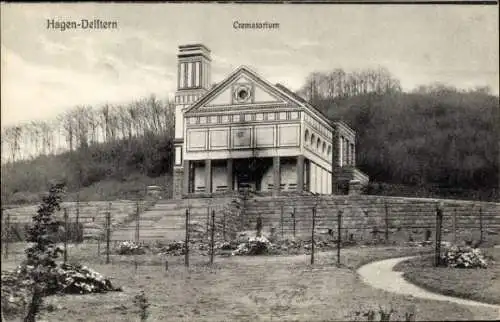 Ak Delstern Hagen in Westfalen, Krematorium