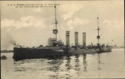 Ak Deutsches Kriegsschiff, SMS Dresden, Kleiner Kreuzer