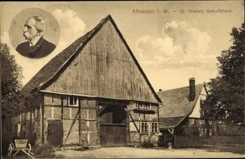 Ak Alhausen Stein Wingert im Westerwald, Dr Webers Geburtshaus