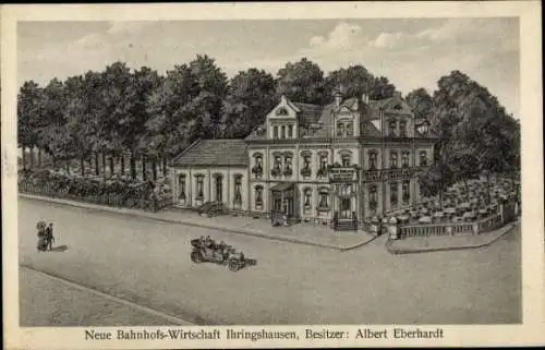Ak Ihringshausen Fuldatal Hessen, Neue Bahnhofs-Wirtschaft, Inh. Albert Eberhardt