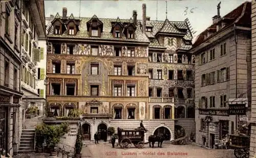 Ak Luzern Stadt Schweiz, Hotel des Balances