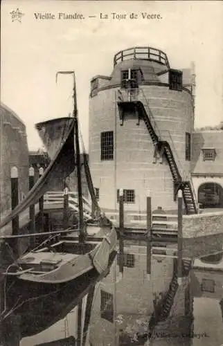 Ak Gent Lüttich, Weltausstellung 1913, Altflandern, Der Turm von Veere