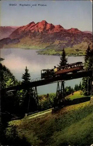 Ak Vitznau Kanton Luzern, Rigibahn, Pilatus
