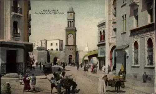 Ak Casablanca Marokko, Boulevard de l'Horloge