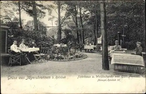 Ak Jägersbronnen Reinbek in Schleswig Holstein, Fährhaus, Waldschenke