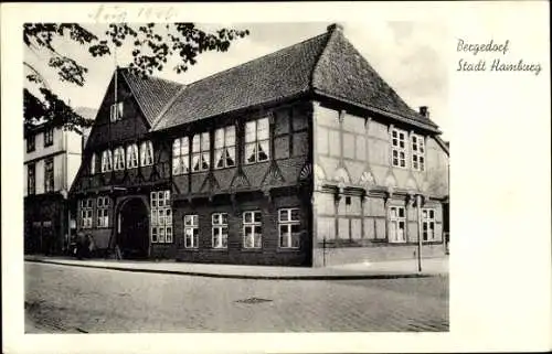 Ak Hamburg Bergedorf, Straßenpartie, Fachwerkhaus, Apotheke