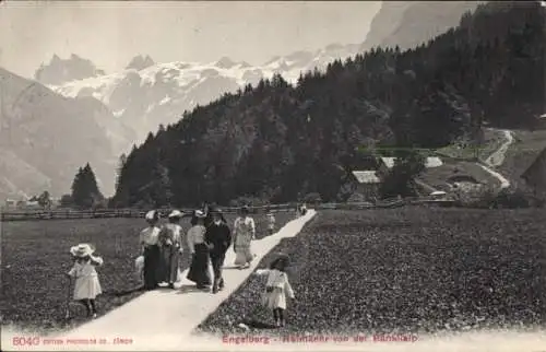 Ak Engelberg Kanton Obwalden Schweiz, Heimkehr von der Banklialp