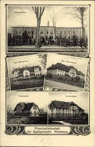 Ak Potsdam, Provinzialanstalt für Epileptische, Hauptgebäude, Männerhaus, Gutsstation, Knabenhaus