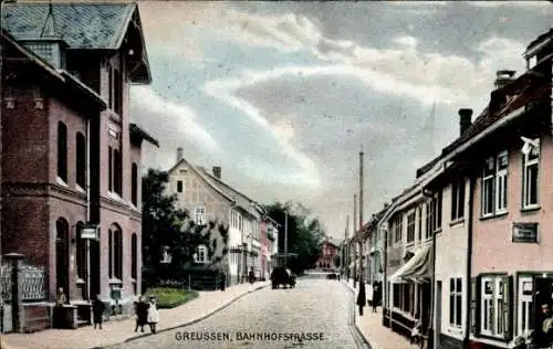 Ak Greußen in Thüringen, Bahnhofstraße