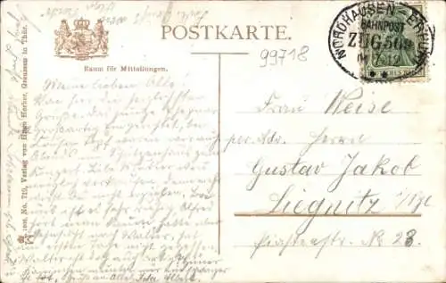 Ak Greußen in Thüringen, Bahnhofstraße