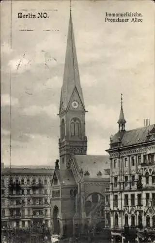 Ak Berlin Prenzlauer Berg, Immanuelkirche, Prenzlauer Allee