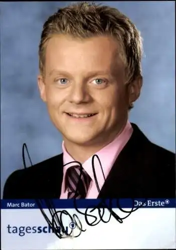 Ak Schauspieler und Tagesschausprecher Marc Bator, Portrait, Autogramm