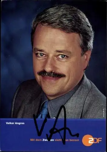 Ak Schauspieler Volker Angres, Portrait, ZDF, Autogramm