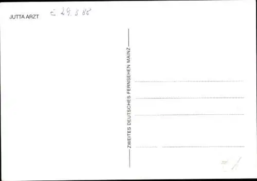 Ak Schauspielerin Jutta Arzt, Portrait, ZDF, Autogramm