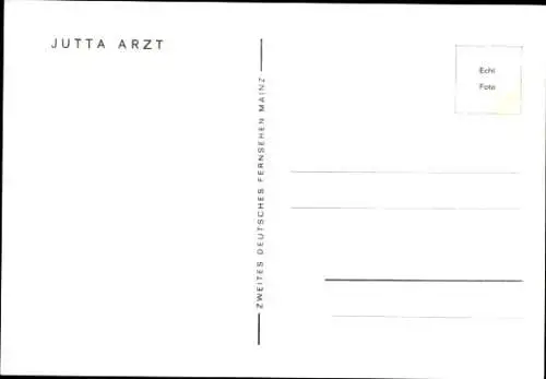 Ak Schauspielerin Jutta Arzt, Portrait, Autogramm