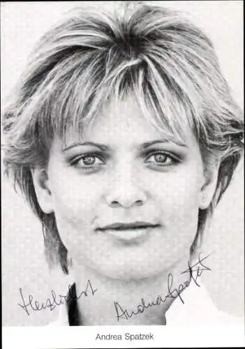 Ak Schauspielerin Andrea Spatzek, Portrait als Gabi Skabowski in Lindenstraße, Autogramm